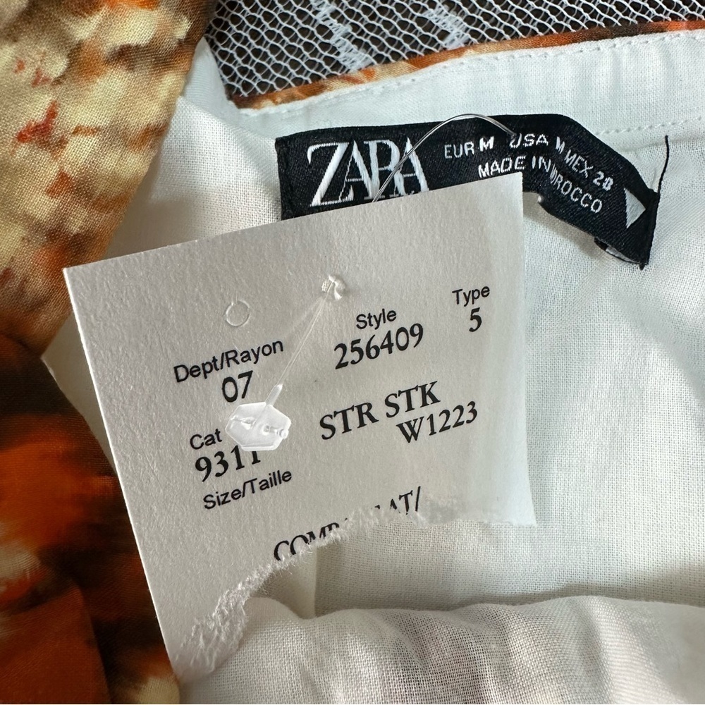 Zara Ruched Floral Crop Top Sz Medium NWT - Picture 10 of 12